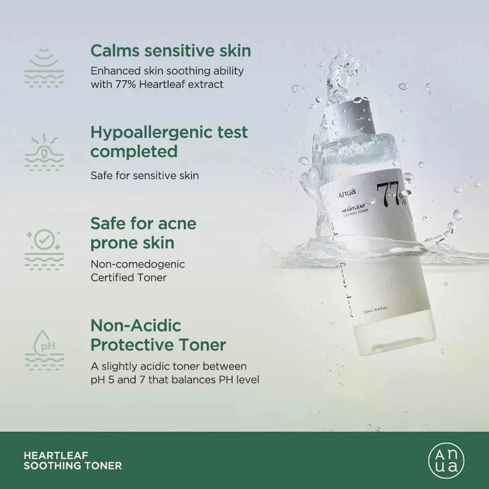 ANUA - HEARTLEAF 77% SOOTHING TONER (250ML) Nolae