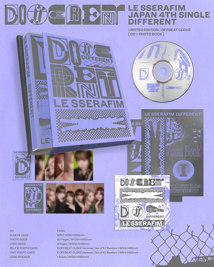 LE SSERAFIM - DIFFERENT (JAPAN 4TH SINGLE) + Weverse Gift Nolae