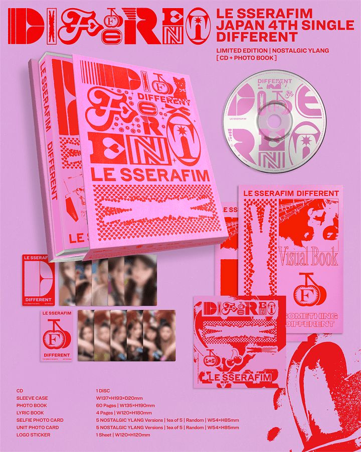 LE SSERAFIM - DIFFERENT (JAPAN 4TH SINGLE) + Weverse Gift Nolae