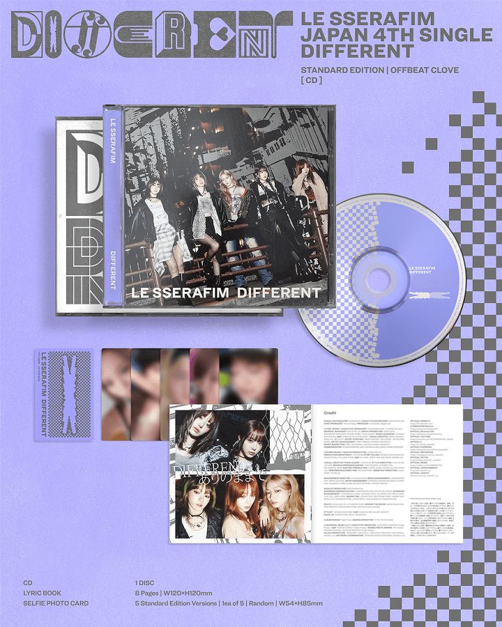 LE SSERAFIM - DIFFERENT (JAPAN 4TH SINGLE) + Weverse Gift Nolae