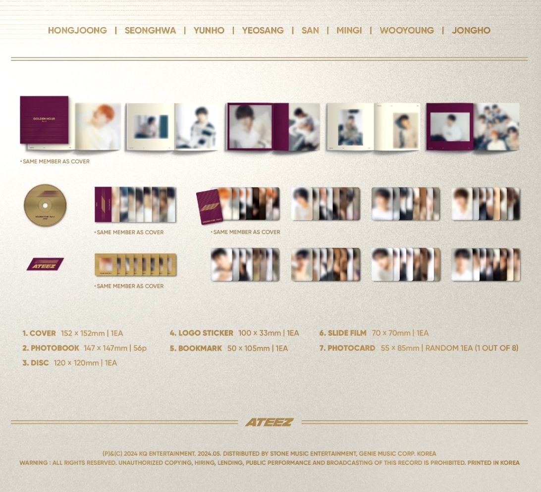 ATEEZ - GOLDEN HOUR : PART 1 (10TH MINI ALBUM) DIGIPAK VER. + Soundwave Photocard Nolae