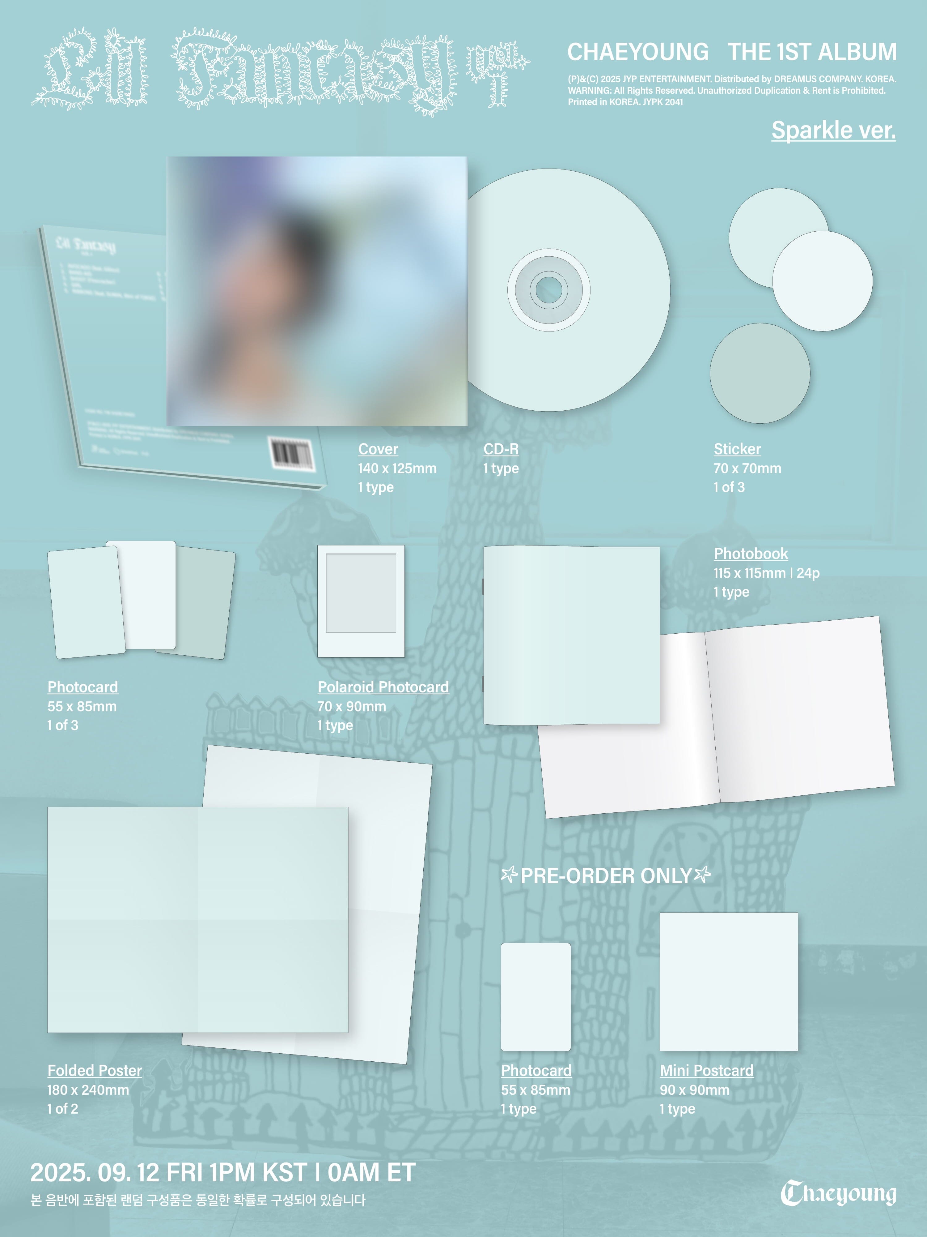 CHAEYOUNG (TWICE) - LIL FANTASY VOL.1 (SPARKLE VER.) + FANS SHOP Photocard Nolae
