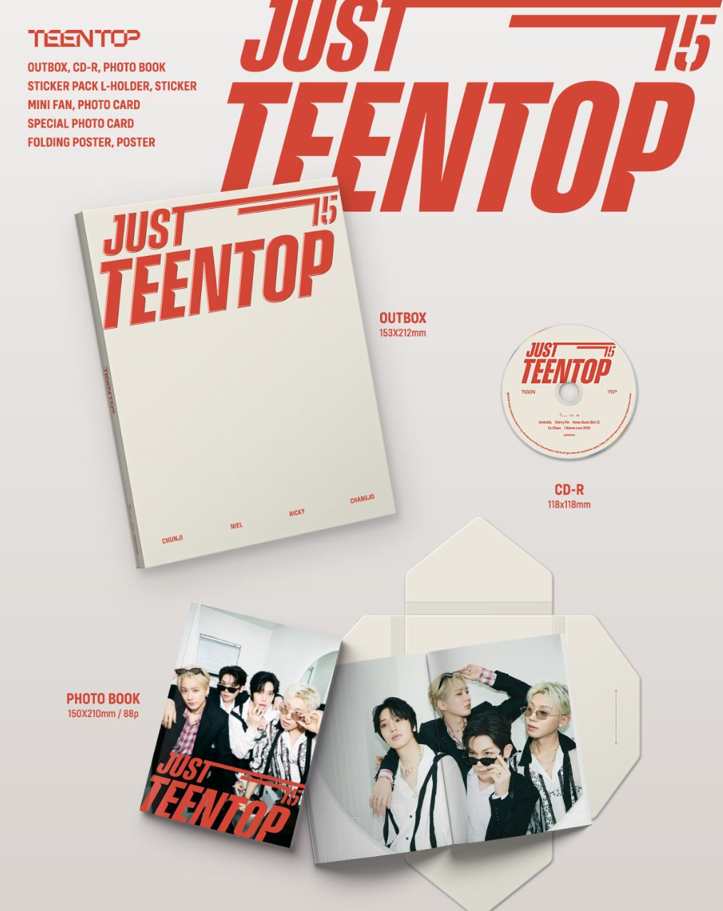 TEEN TOP - JUST 15, JUST TEEN TOP (CD VER.) Nolae