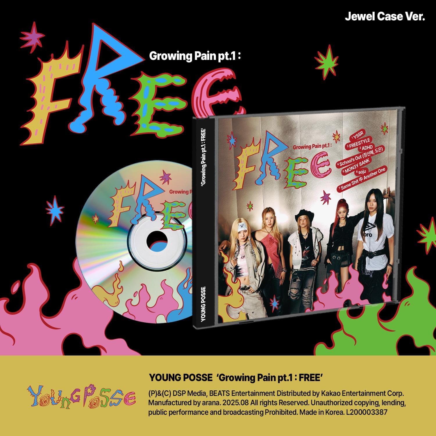 YOUNG POSSE - GROWING PAIN PT.1 : FREE (JEWEL CASE VER.) Nolae