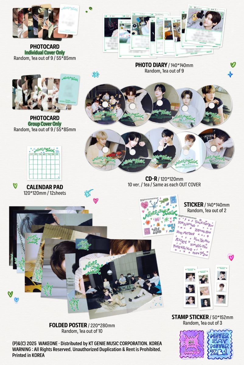 ZB1 - NEVER SAY NEVER (DIGIPACK VER.) + Soundwave Photocard Nolae